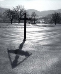 A landscape is winter beside Solymár.                        